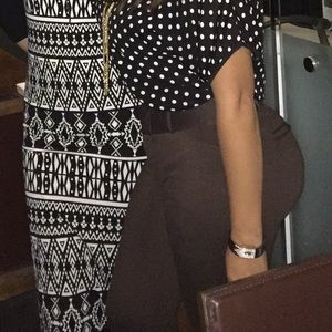 Michael Kors career chocolate knit jeggings trousers pants size 6p